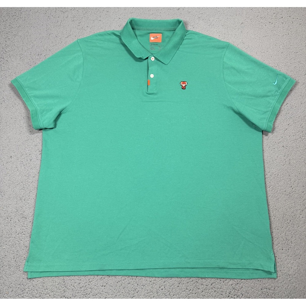 Nike Tiger Woods Dri-FIT Polo Shirt Mens 2XL Green Logo Golf Performance CJ0880